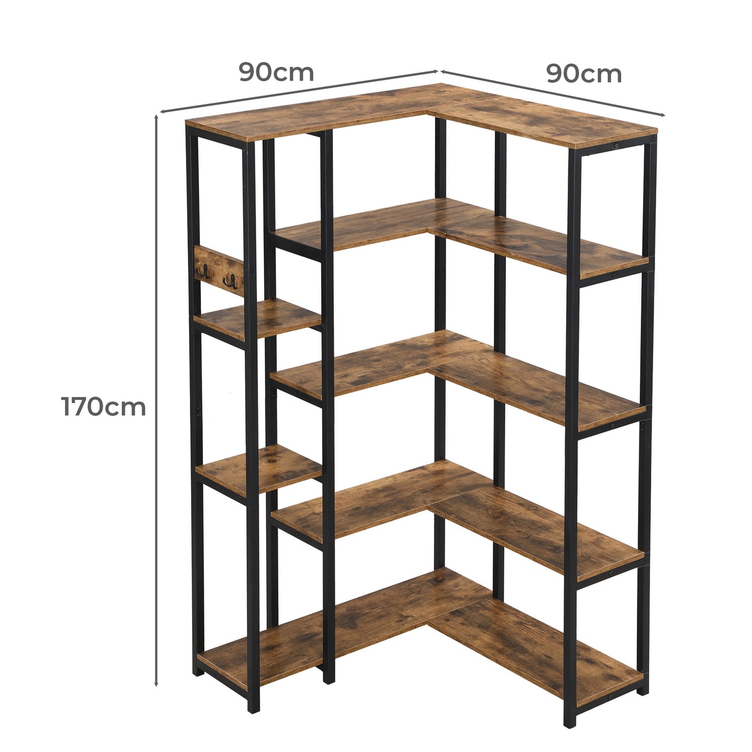 Orla 5 Tier Corner Bookcase