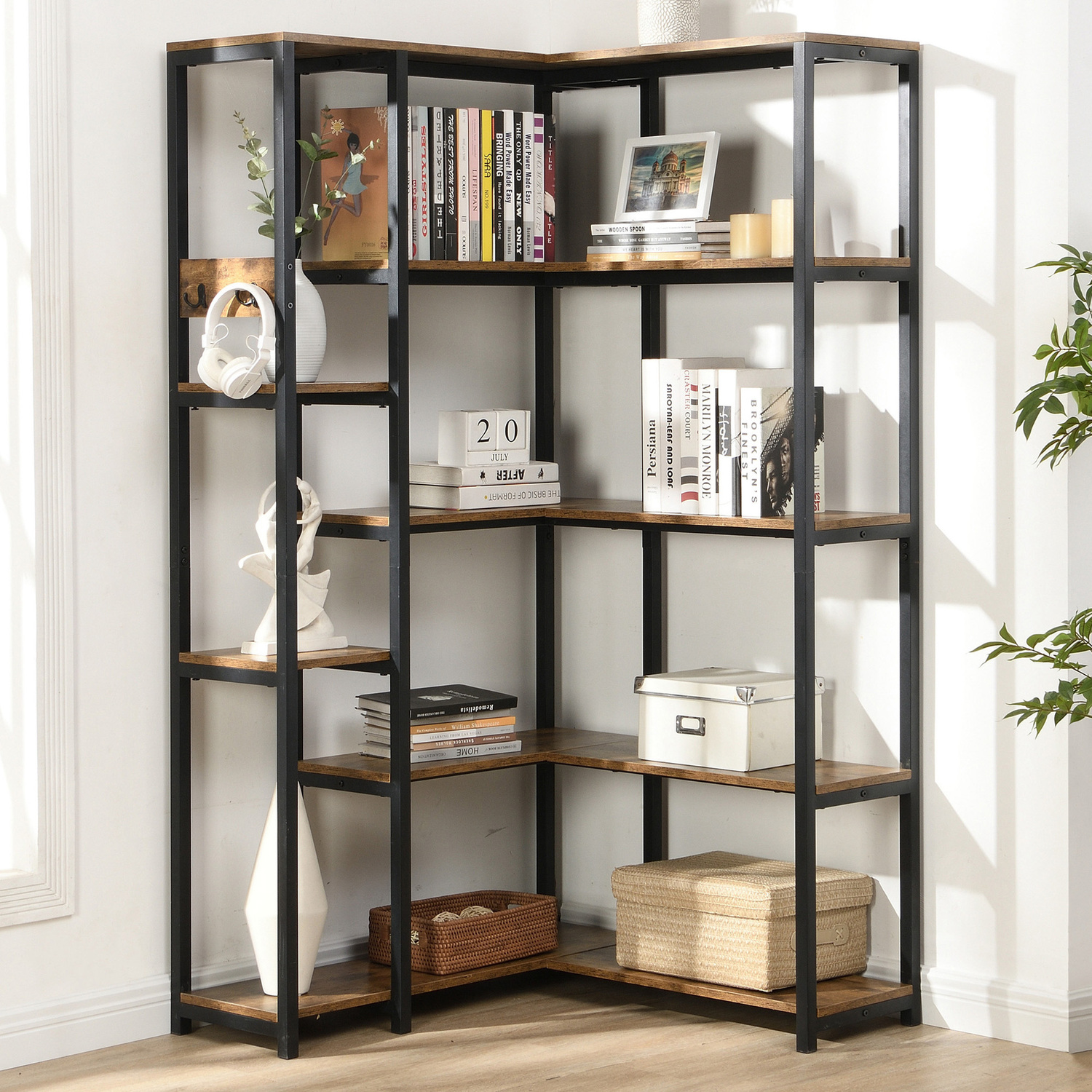 Orla 5 Tier Corner Bookcase