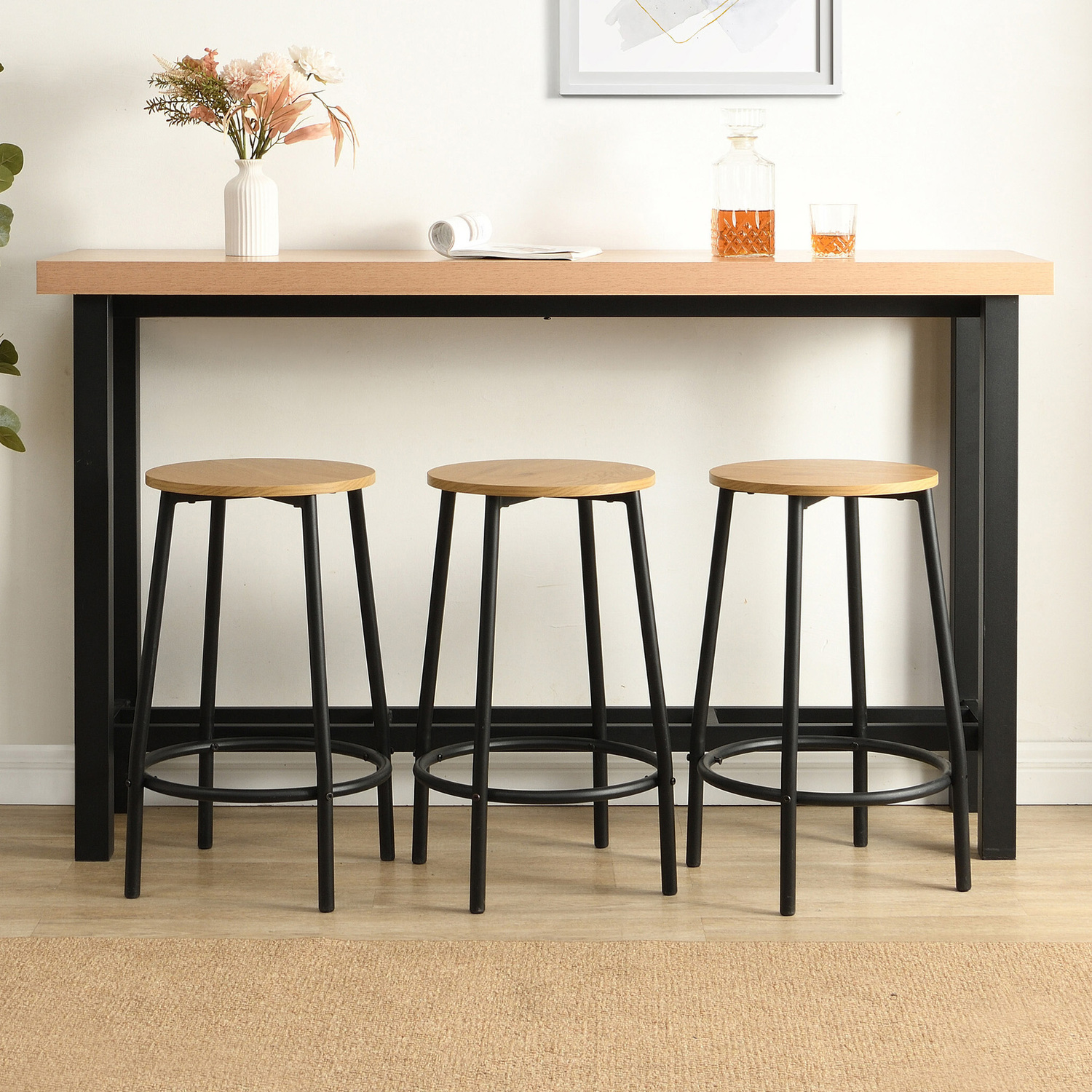 3 Seater Ellery Bar Table & Stool Set