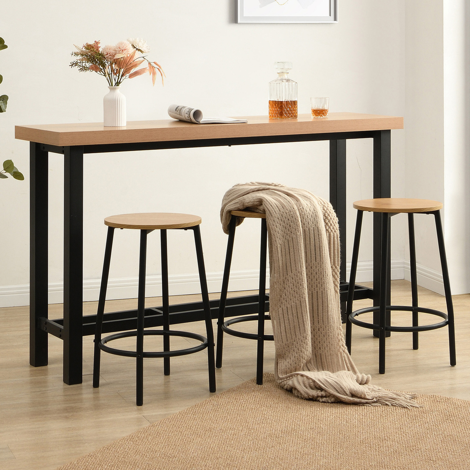3 Seater Ellery Bar Table & Stool Set