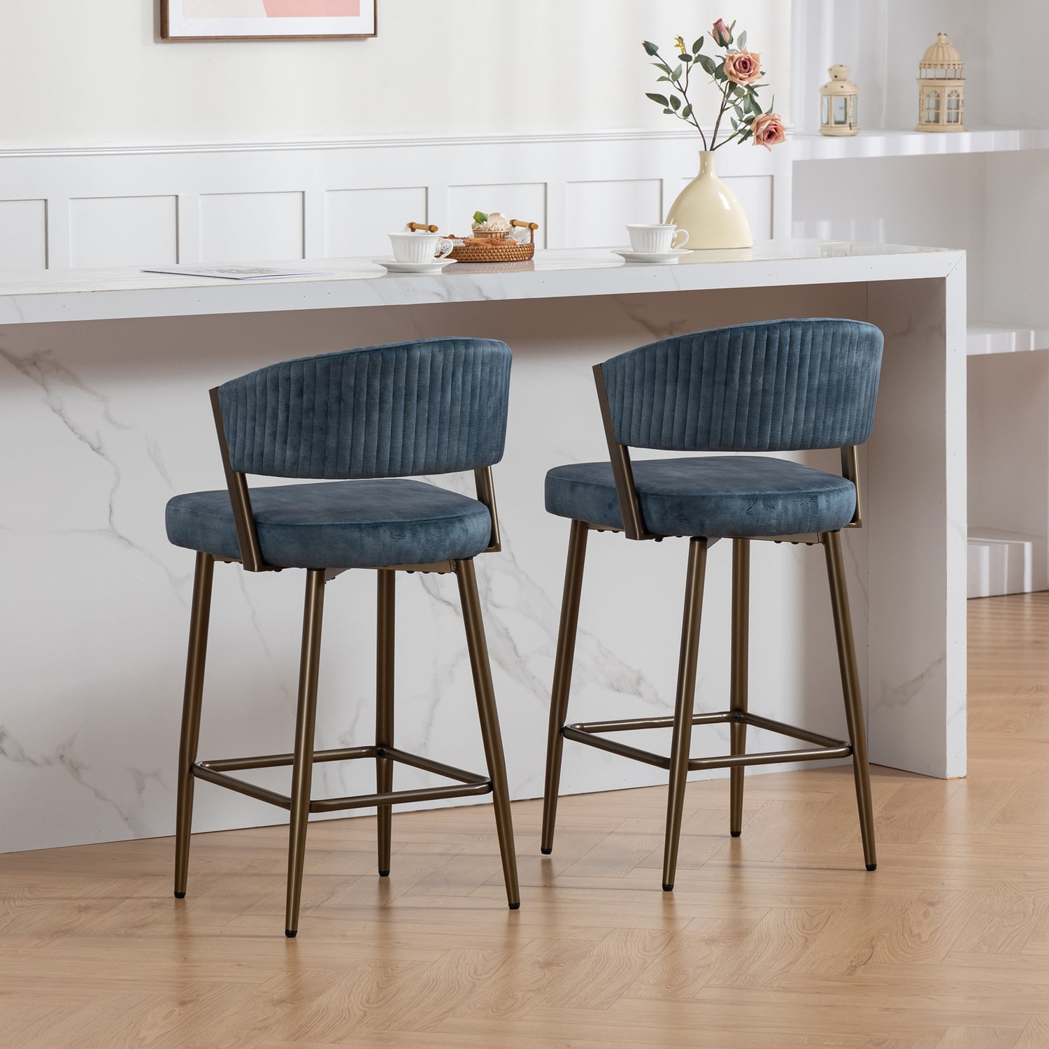 66cm Chacino Velvet Bar Stools
