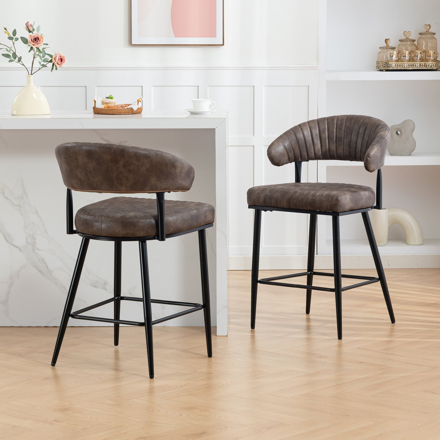 66cm Aires Faux Leather Bar Stools
