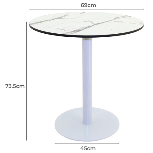 Gloss White Aldis Round Outdoor Dining Table