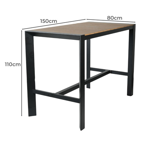 Damien Rectangular Aluminium Outdoor Bar Table