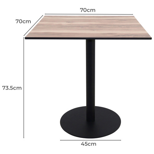 Matte Black Rae Square Outdoor Dining Table