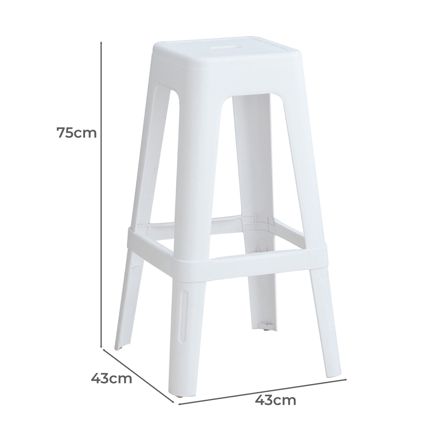 75cm Narelle Tolix Replica Outdoor Bar Stools