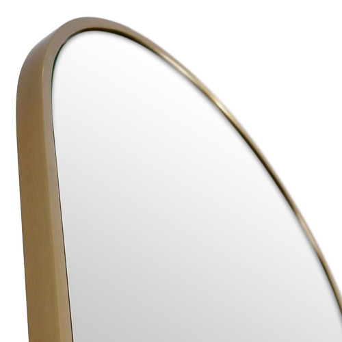 Futureglass Satin Brass Arched, Arch Leaner Dressing Stainless Steel Framed Wall Mirror
