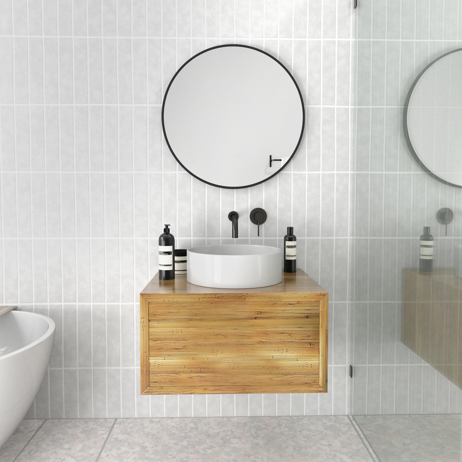 60cm Round Stainless Steel Wall Mirror