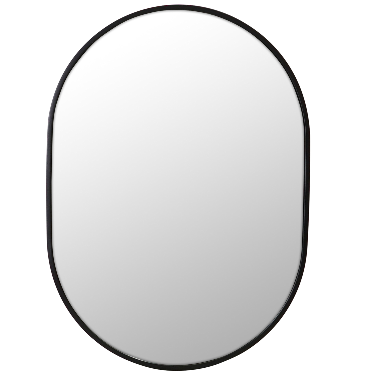 70 x 50cm Pill Shaped Stainless Steel Wall Mirror