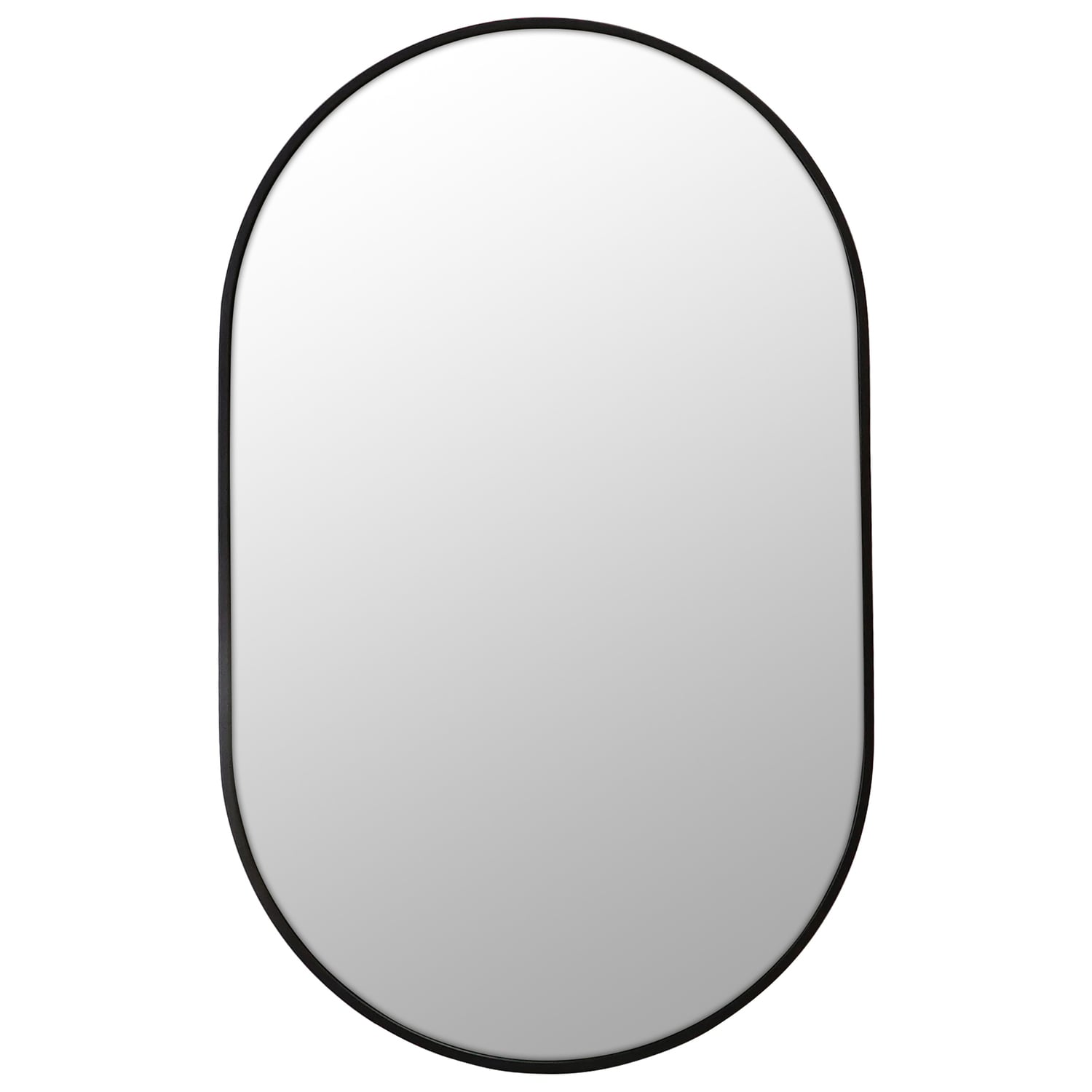 90 x 56cm Pill Shaped Stainless Steel Wall Mirror
