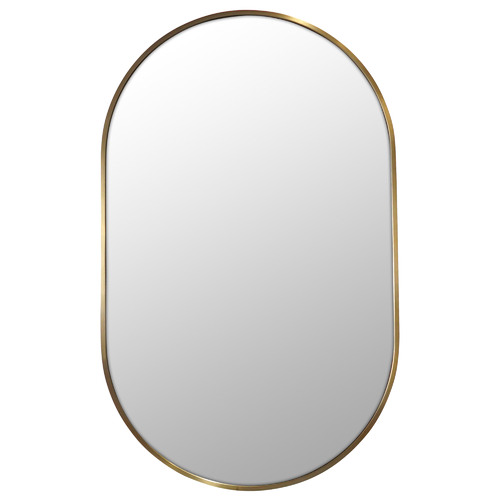 90 x 56cm Pill Shaped Stainless Steel Wall Mirror