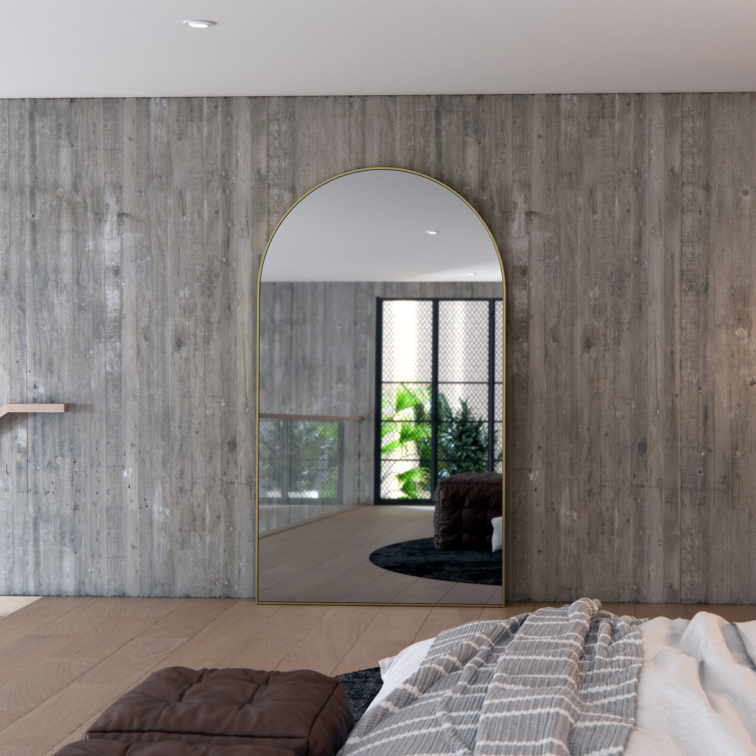 Mega Arched Stainless Steel Leaner Mirror