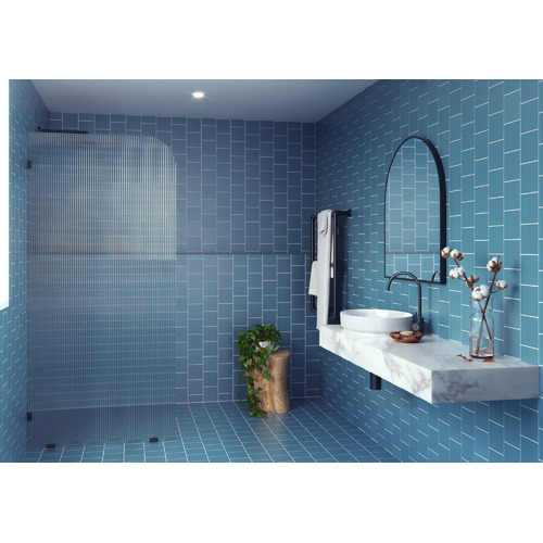 Left Radius Fluted Shower Screen