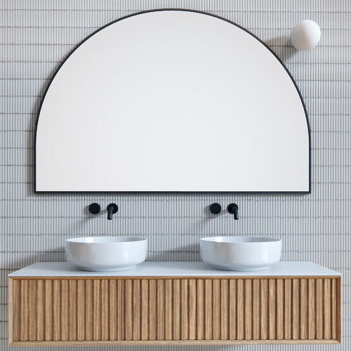 Curve Stainless Steel Framed Mirror