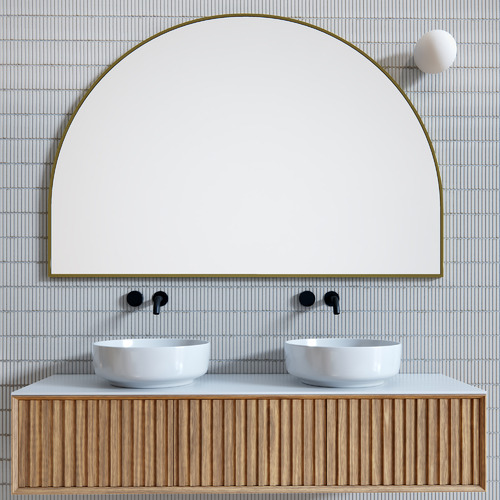 Curve Stainless Steel Framed Mirror