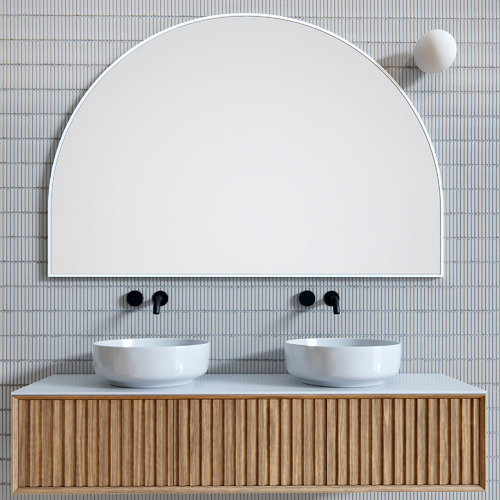 Curve Stainless Steel Framed Mirror