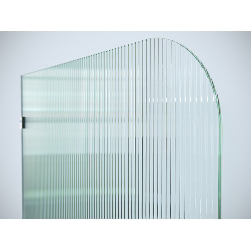 Left Radius Fluted Shower Screen