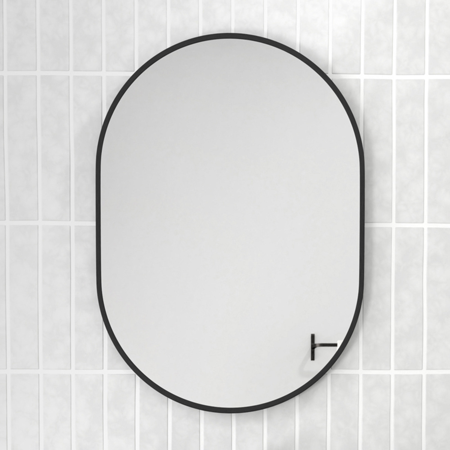 Black Peyton Oval Stainless Steel Wall Mirror