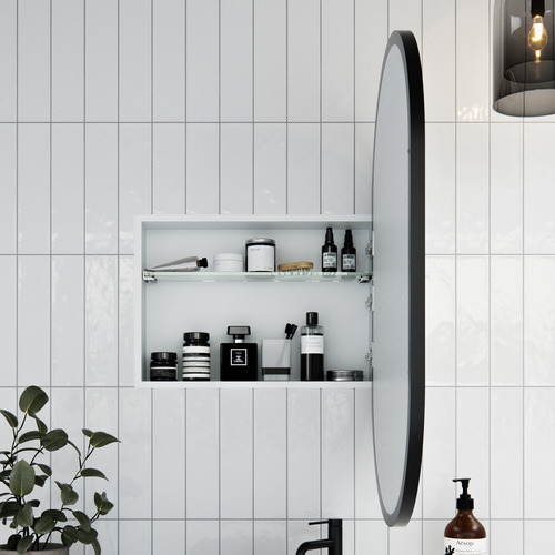 H96 X W56cm Caleb Pill-Shape Mirror Cabinet