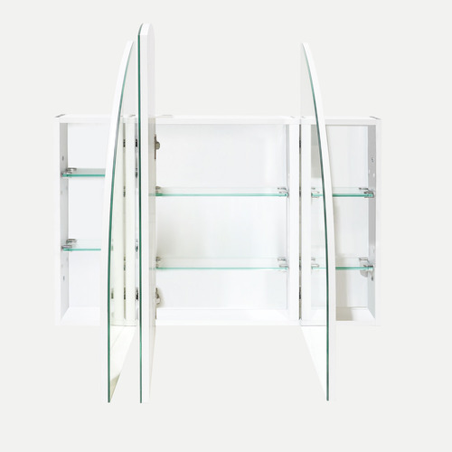 Ava 1200mm Arch Frameless Mirrored Shaving Cabinet with Glass Shelves