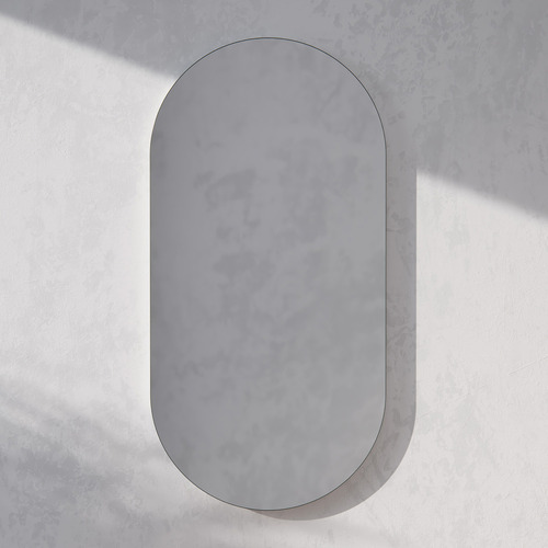 Ava 560mm Pill Frameless Mirrored Shaving Cabinet with Glass Shelf