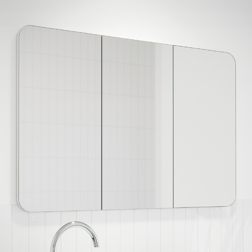 Ava 1200mm Frameless Mirrored Shaving Cabinet with Glass Shelves