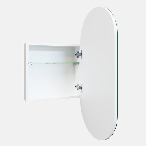 Ava 560mm Pill Frameless Mirrored Shaving Cabinet with Glass Shelf