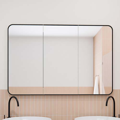 Ava 1200mm Mirrored Shaving Cabinet with Glass Shelves