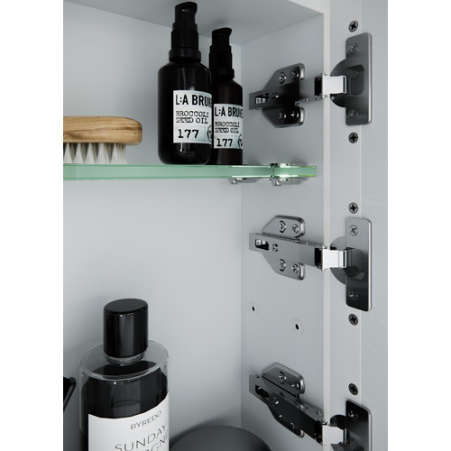 Ava 560mm Pill Mirrored Shaving Cabinet with Glass Shelf