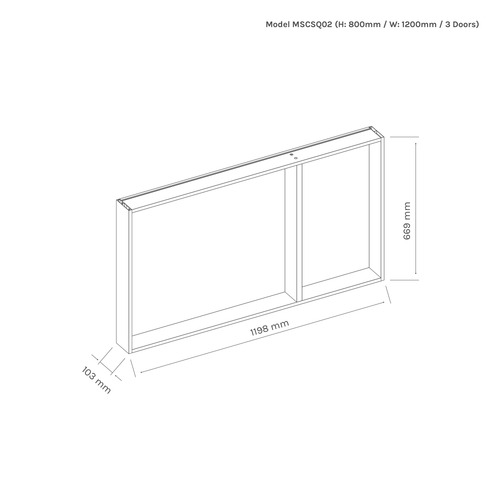 Ava 1200mm Mirrored Shaving Cabinet with Glass Shelves