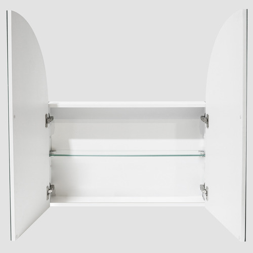 Ava 760mm Arch Frameless Mirrored Shaving Cabinet with Glass Shelf