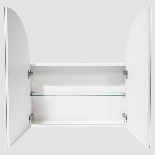 Ava 760mm Arch Mirrored Shaving Cabinet with Glass Shelves