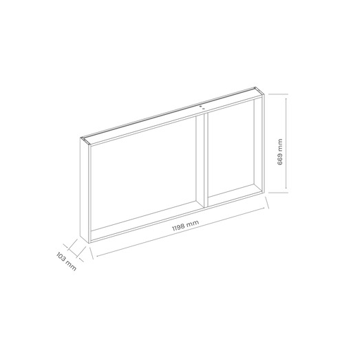 Ava 1200mm Frameless Mirrored Shaving Cabinet with Glass Shelves
