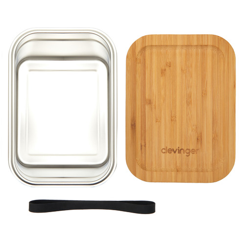 2000ml Stainless Steel & Bamboo Lunch Box