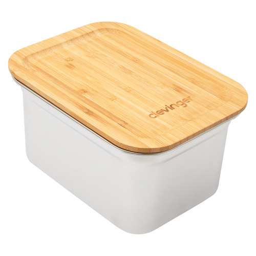 2000ml Stainless Steel & Bamboo Lunch Box