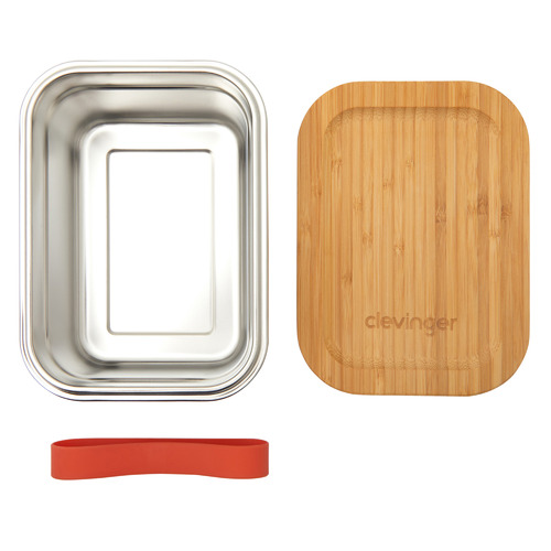 800ml Stainless Steel & Bamboo Lunch Box