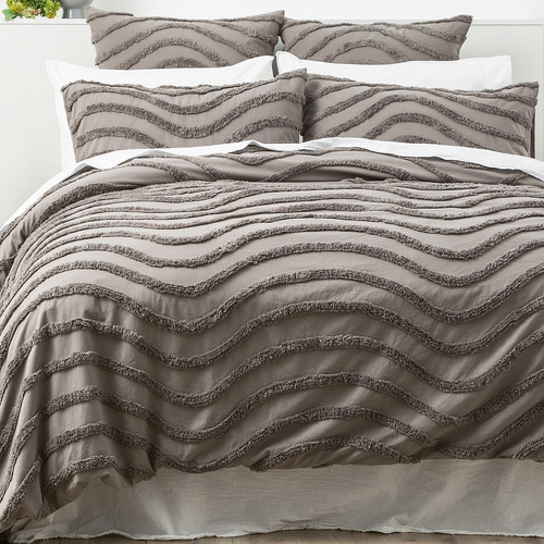 Grey Wave Cotton Quilt Cover Set