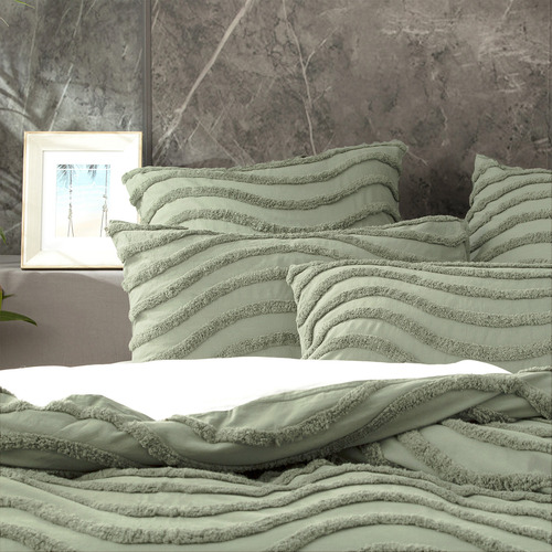 Wave Vintage Washed Tufted Cotton Chenille Euro Pillowcase