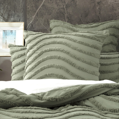 Wave Vintage Washed Tufted Cotton Chenille Euro Pillowcase
