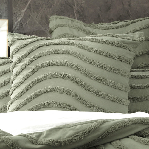 Wave Vintage Washed Tufted Cotton Chenille Euro Pillowcase