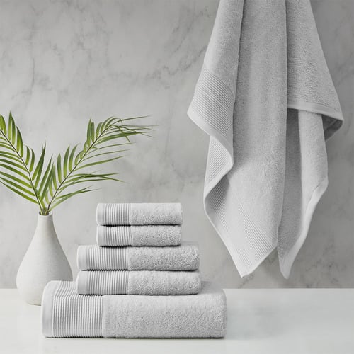6 Piece Retreat Cotton-Blend Bathroom Towel Set