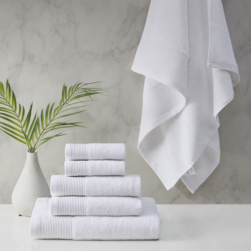 6 Piece Retreat Cotton-Blend Bathroom Towel Set
