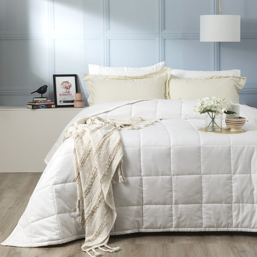 Ddecorhome White Checks 500tc Jacquard Cotton Comforter Set Temple