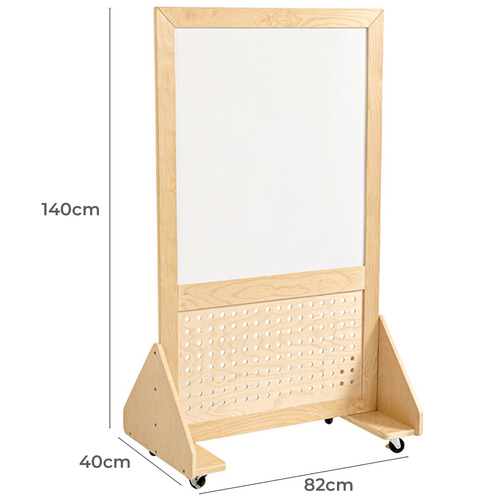 Jooyes Mobile Magnetic Whiteboard with Pegboard