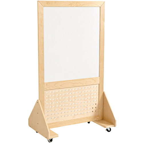 Jooyes Mobile Magnetic Whiteboard with Pegboard