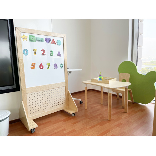 Jooyes Mobile Magnetic Whiteboard with Pegboard