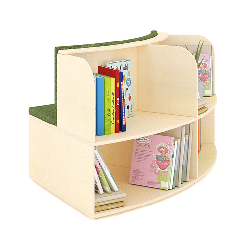 Kids' Clara 4 Shelf Concave Bookcase with Bench