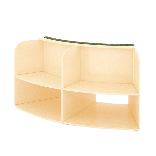 Kids' Clara 4 Shelf Concave Bookcase with Bench