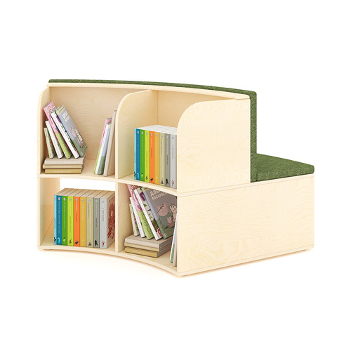 Kids' Clara 4 Shelf Bookcase with Bench