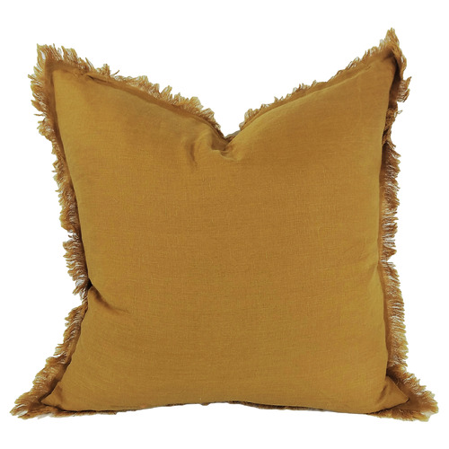 Hazelhurst Fringed French Linen Cushion
